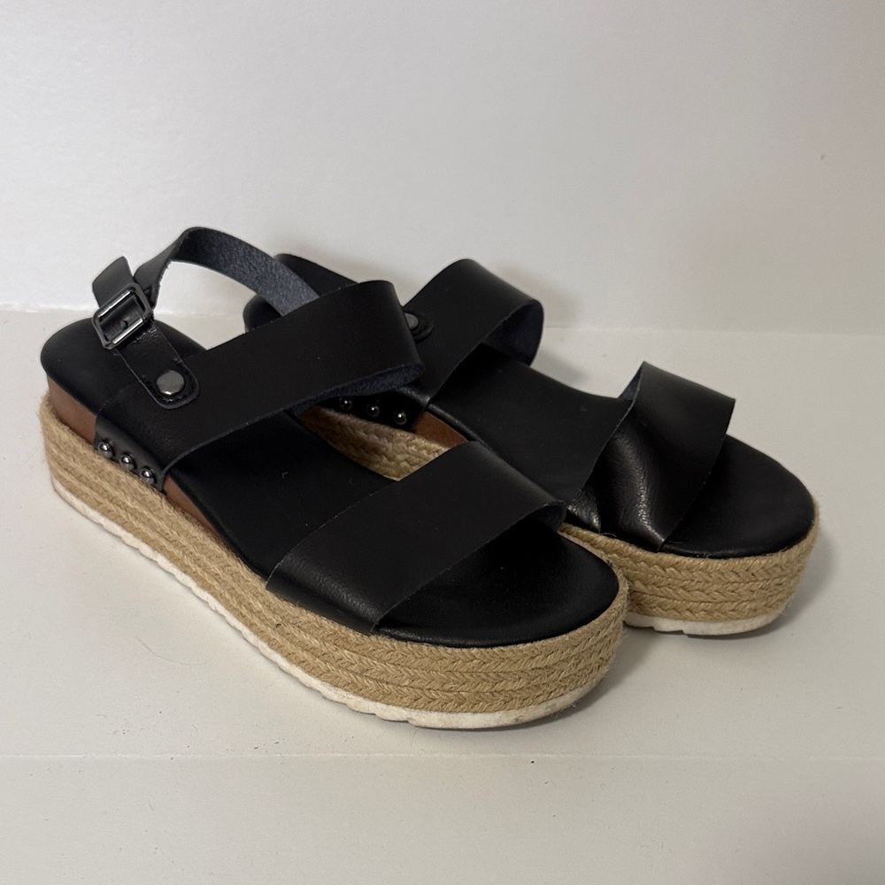 Xappeal Black Espadrille Platform Sandals